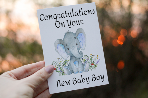 New Baby Boy Card, Congratulations for New Baby, Baby Card - Click Image to Close